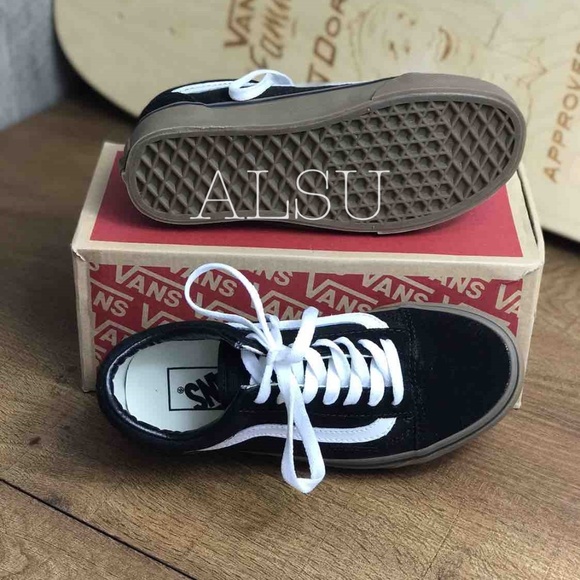 VANS Old Skool Gumsole Black White Kid’s AUTHENTIC - Picture 2 of 8